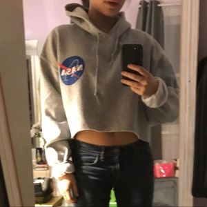 NASA cropped hoodie soft